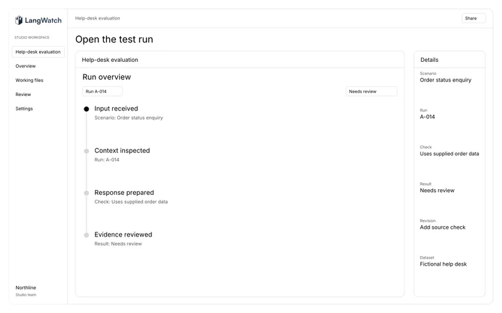 LangWatch: Open the test run