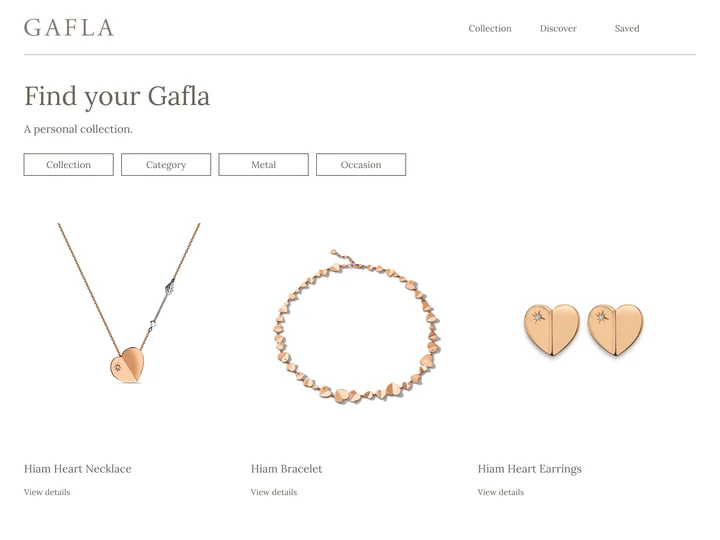 Gafla Jewellery: Desktop collection