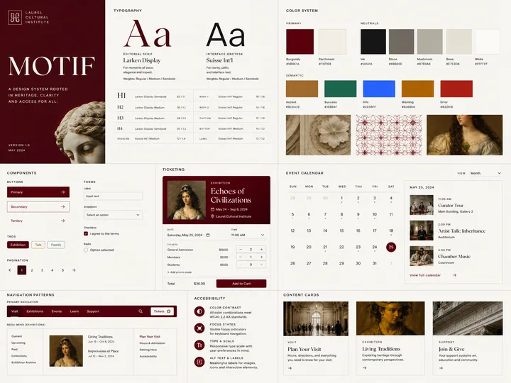 MOTIF: MOTIF design system showing tokens, components and usage documentation.