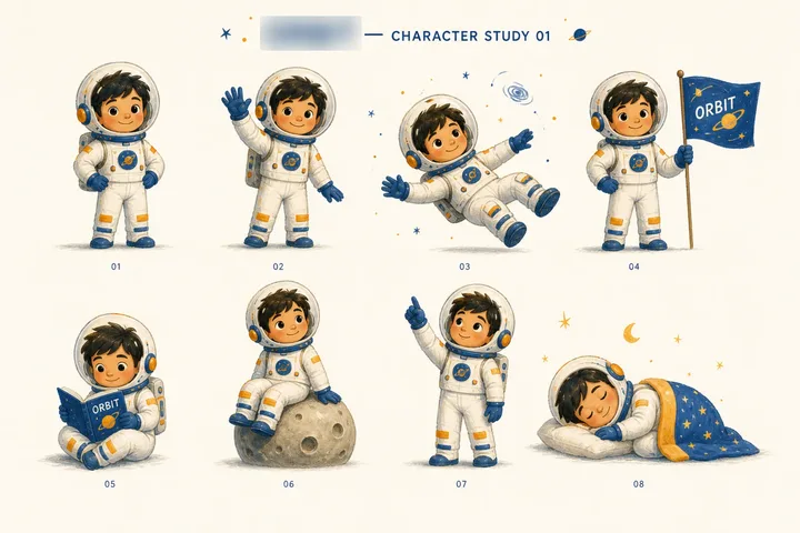 ORBIT KIDS: ORBIT KIDS illustration artwork showing composition, line work and colour.
