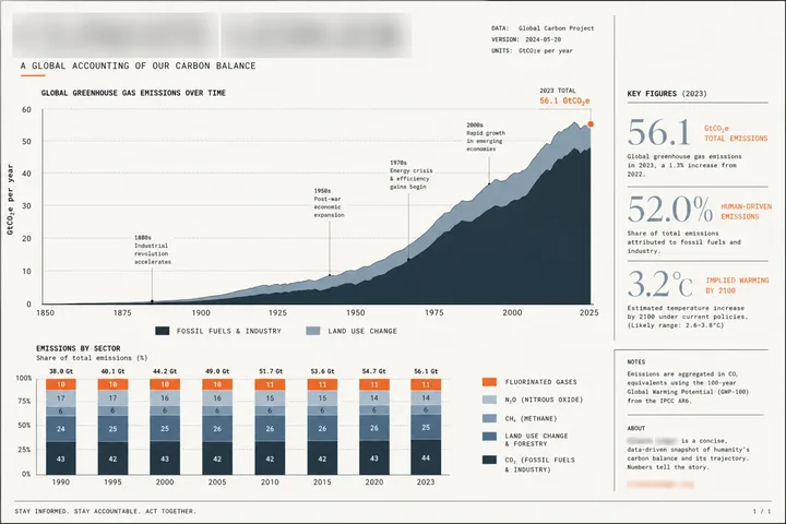 CLIMATE LEDGER: CLIMATE LEDGER infographic showing charts, labelled data and explanatory layout.