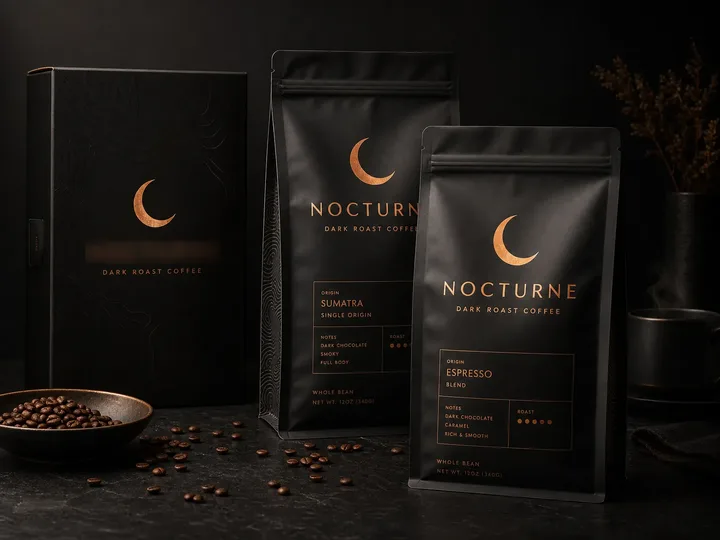 NOCTURNE: NOCTURNE packaging range shown across its containers, labels and print finishes.